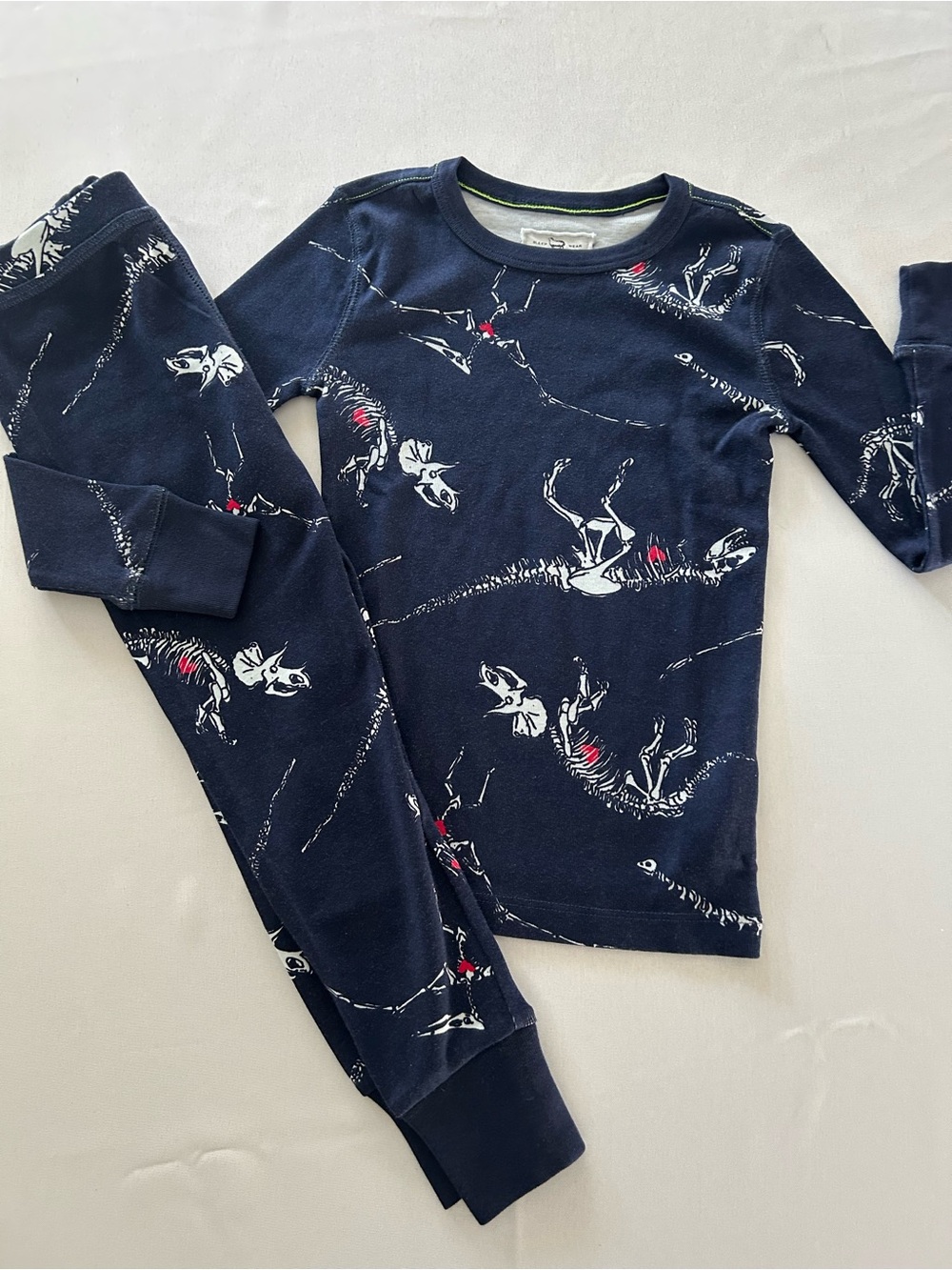 NWOT Crewcuts Navy Glow in the Dark Dinosaur Skeleton Pajama Set
